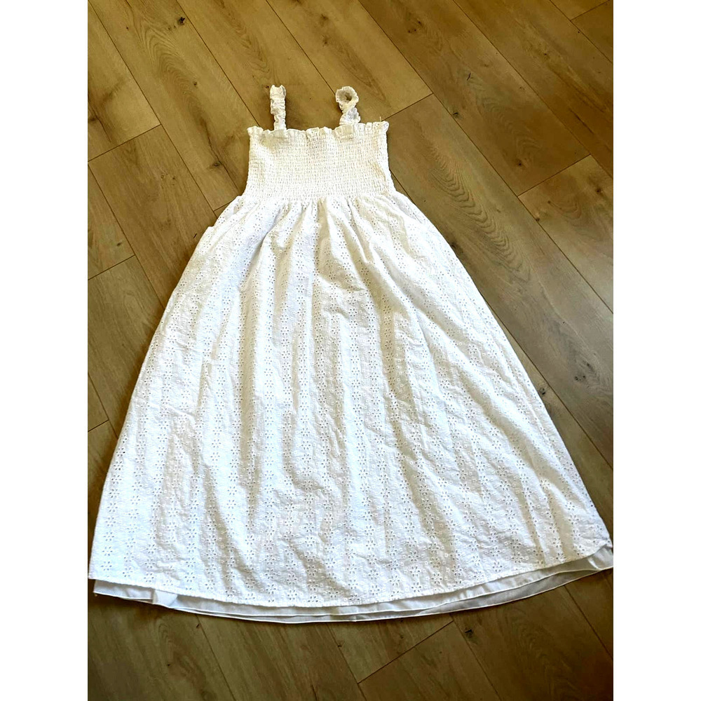 AQUA Women's White Maci Cotton Dress Size M